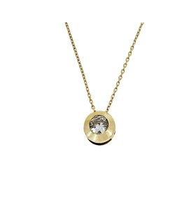 COLLAR PUNTO DE LUZ CHATON ORO 18 KTES.