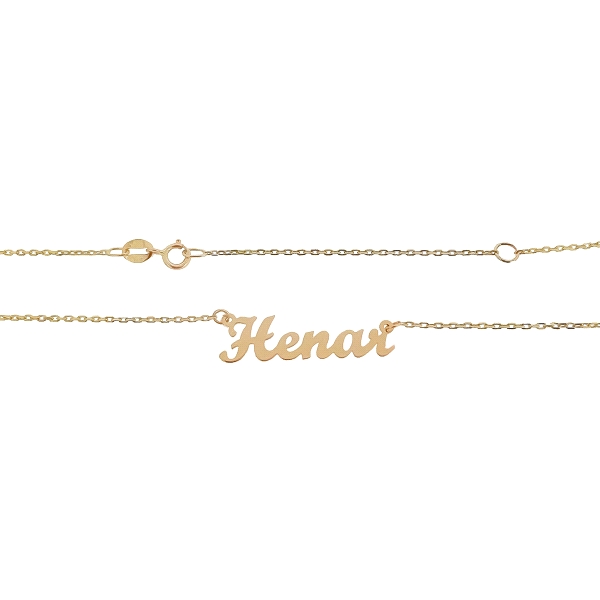 COLLAR LETRERO HENAR ORO 18 KTES. 43 CM.