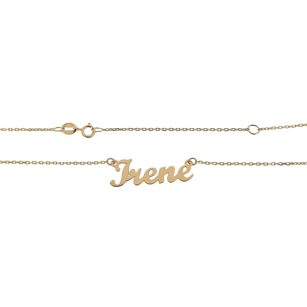 COLLAR LETRERO IRENE ORO 18 KTES. 43 CM.