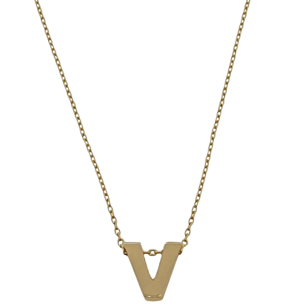 COLLAR MUJER LETRA  V  ORO 18 KTES. 40