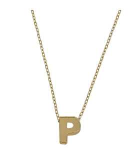 COLLAR MUJER LETRA  P  ORO PRIMERA LEY
