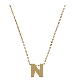 COLLAR MUJER LETRA  N  ORO PRIMERA LEY