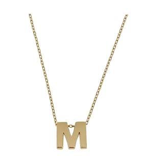 COLLAR MUJER LETRA  M  ORO PRIMERA LEY