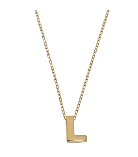 COLLAR MUJER LETRA  L  ORO PRIMERA LEY