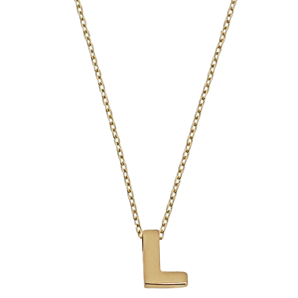 COLLAR MUJER LETRA  L  ORO PRIMERA LEY