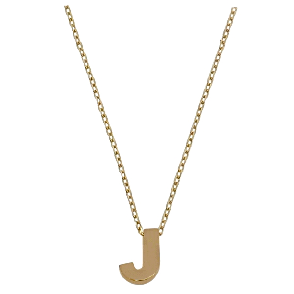 COLLAR MUJER LETRA  J  ORO PRIMERA LEY