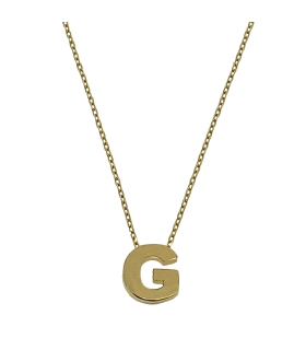 COLLAR MUJER LETRA  G  ORO PRIMERA LEY
