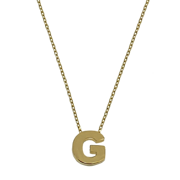 COLLAR MUJER LETRA  G  ORO PRIMERA LEY