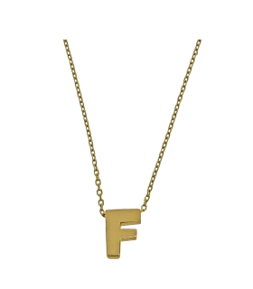 COLLAR MUJER LETRA  F  ORO PRIMERA LEY