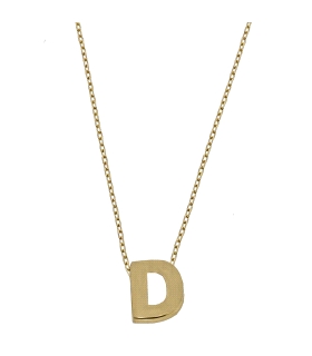 COLLAR MUJER LETRA  D  ORO PRIMERA LEY