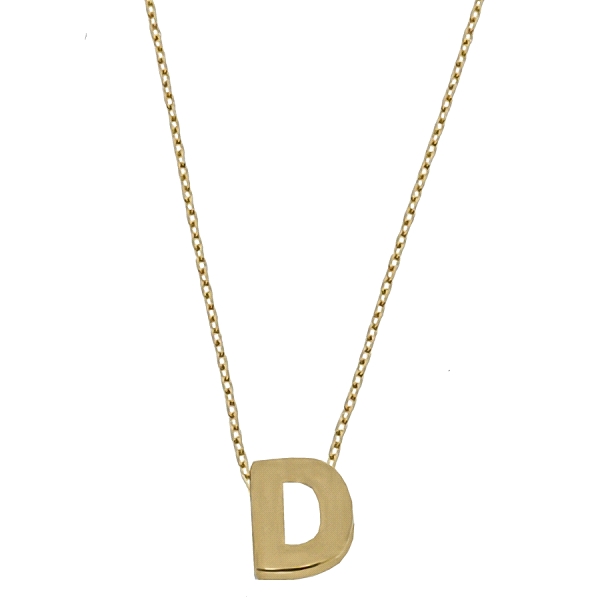 COLLAR MUJER LETRA  D  ORO PRIMERA LEY