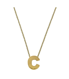 COLLAR MUJER LETRA  C  ORO PRIMERA LEY