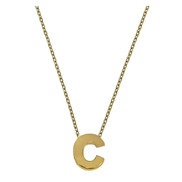 COLLAR MUJER LETRA  C  ORO PRIMERA LEY