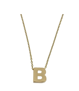 COLLAR MUJER LETRA  B  ORO PRIMERA LEY