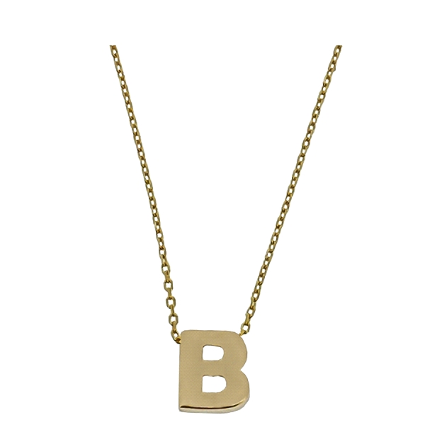 COLLAR MUJER LETRA  B  ORO PRIMERA LEY