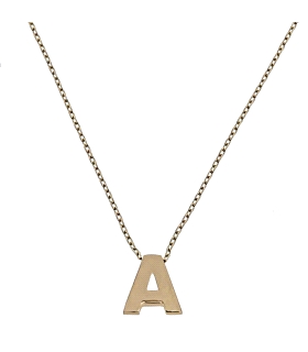 COLLAR MUJER LETRA  A  ORO PRIMERA LEY