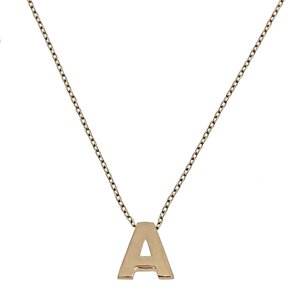 COLLAR MUJER LETRA  A  ORO PRIMERA LEY