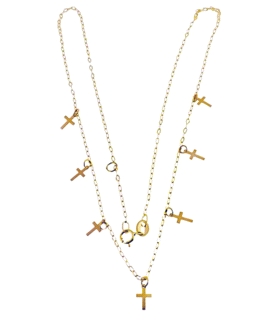 COLLAR CRUCES MINI ORO PRIMERA LEY 40-38