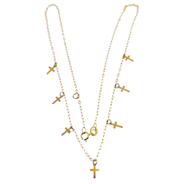 COLLAR CRUCES MINI ORO PRIMERA LEY 40-38