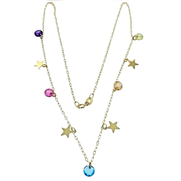 COLLAR ESTRELLAS ORO PRIMERA LEY 40 CM.