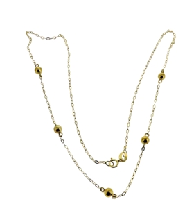 GARGANTILLA BOLAS BRILLO ORO 1ª LEY 40CM