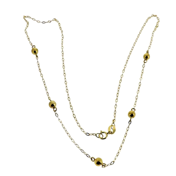 GARGANTILLA BOLAS BRILLO ORO 1ª LEY 40CM