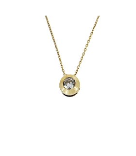 COLLAR PUNTO DE LUZ CHATON ORO 18 KTES.