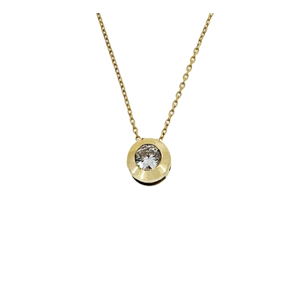 COLLAR PUNTO DE LUZ CHATON ORO 18 KTES.