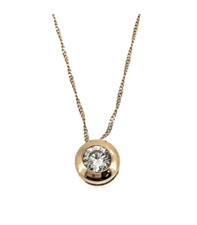 COLLAR PUNTO DE LUZ CHATON ORO 18 KTES.