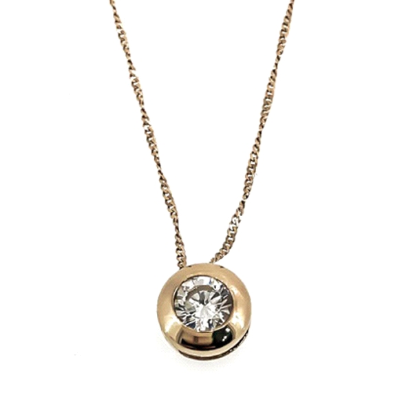 COLLAR PUNTO DE LUZ CHATON ORO 18 KTES.