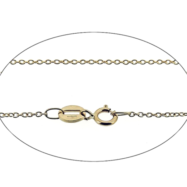 GARGANTILLA ROLO ORO 1ª LEY 40CM MACIZA