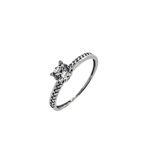 ANILLO JUVENIL ORO BLANCO 18 KTES. 4 GAR