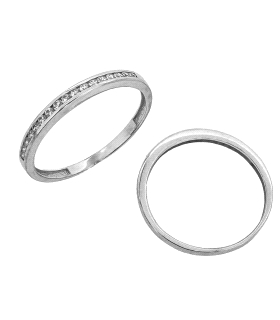 ANILLO PROMETIDA ORO BLANCO 18 KTES.