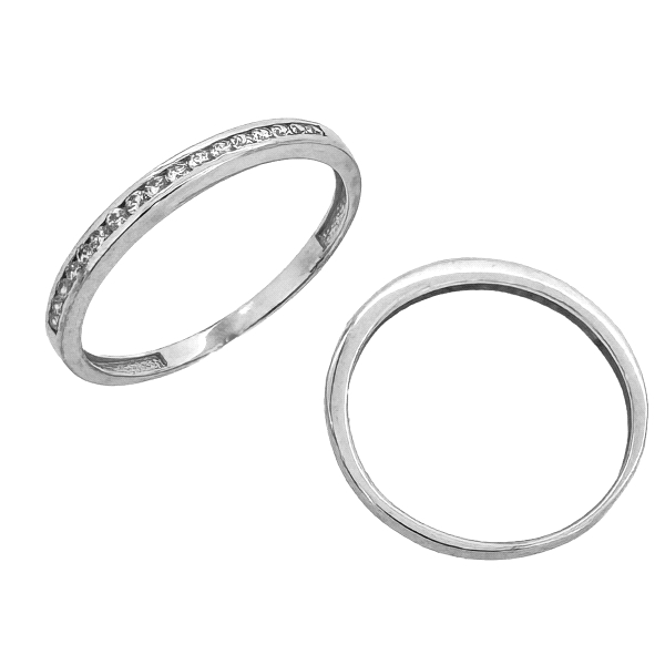 ANILLO PROMETIDA ORO BLANCO 18 KTES.