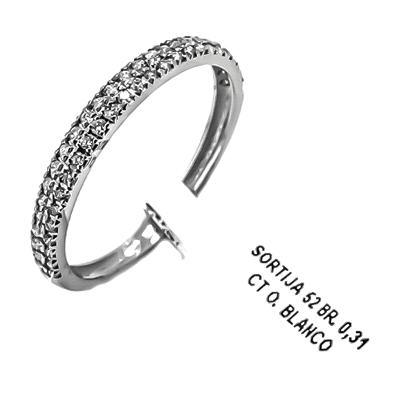 ANILLO BRILLANTES ORO BLANCO PRIMERA LEY