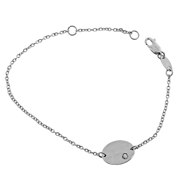 PULSERA BRILLANTE ORO BLANCO 1ª LEY