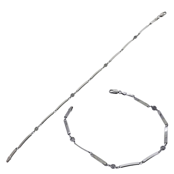 PULSERA BODA ORO BLANCO 1ª LEY 18 CM