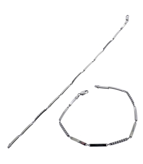 PULSERA BODA ORO BLANCO 1ª LEY 18 CM