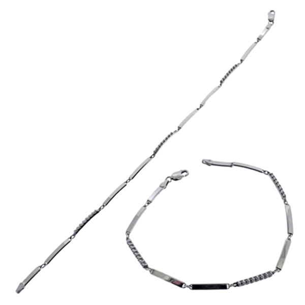 PULSERA BODA ORO BLANCO 1ª LEY 18 CM