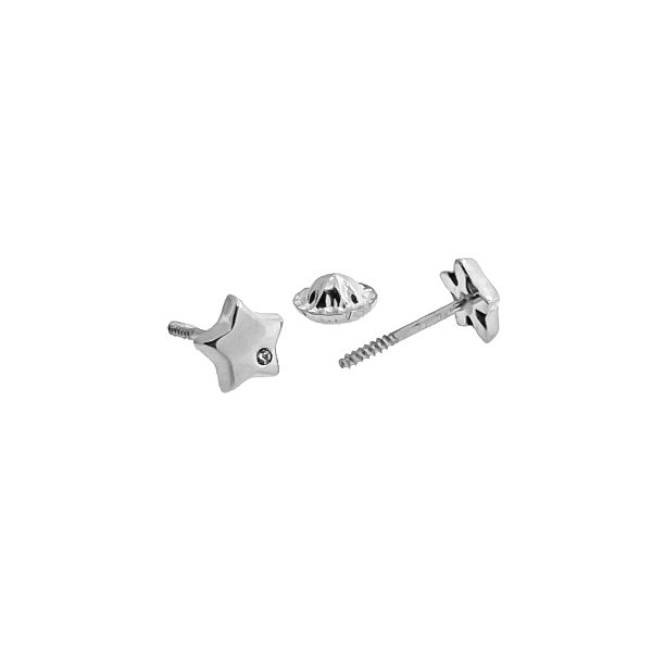 PENDIENTES NIÑA ESTRELLA ORO BLANCO 18