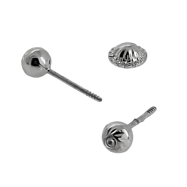 PENDIENTE BOLA ORO B. 18 KTES. 4 MM