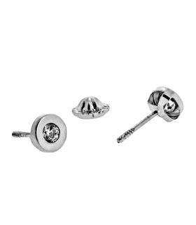 PENDIENTE CHATON ORO B. 18 KTES. 4.70 MM