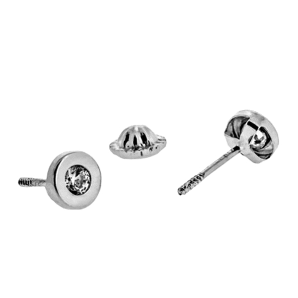 PENDIENTE CHATON ORO B. 18 KTES. 4.70 MM