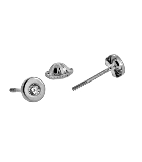 PENDIENTE CHATON ORO BLANCO 18 KTES. 4MM