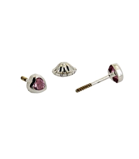 PENDIENTE CORAZON ORO BLANCO 1ª LEY 3 MM