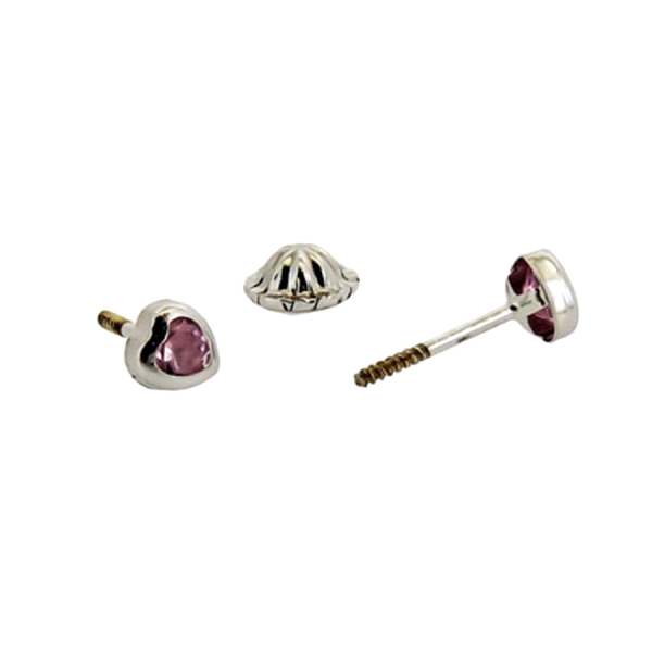 PENDIENTE CORAZON ORO BLANCO 1ª LEY 3 MM