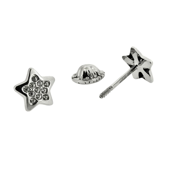 PENDIENTE ESTRELLA ORO BLANCO 1ª LEY ZIR