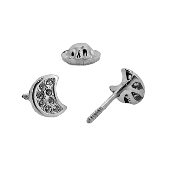 PENDIENTE LUNA ORO BLANCO 18 KTES. 6.70
