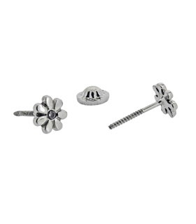 PENDIENTE MARGARITA ZIRC ORO BLANCO 1 LEY