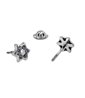 PENDIENTE ESTRELLA ORO BLANCO 18 KTES,
